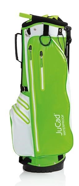 JuCad Waterproof 2in1 stand bag, vert/blanc