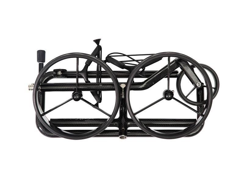 JuCad Carbon Shine chariot manuel 3 roues, noir brillant + sac de transport JTT