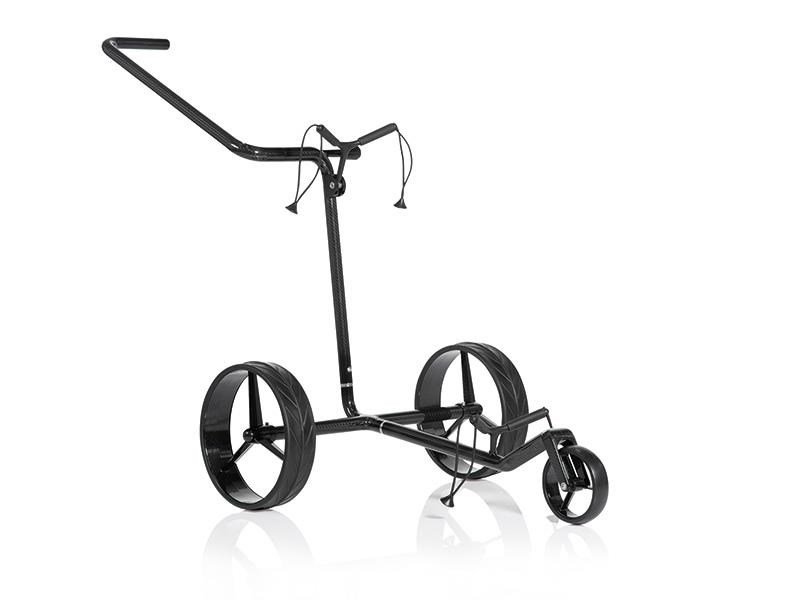 JuCad Carbon Shine chariot manuel 3 roues, noir brillant + sac de transport JTT