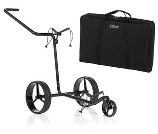 JuCad Carbon Shine chariot manuel 3 roues, noir brillant + sac de transport JTT