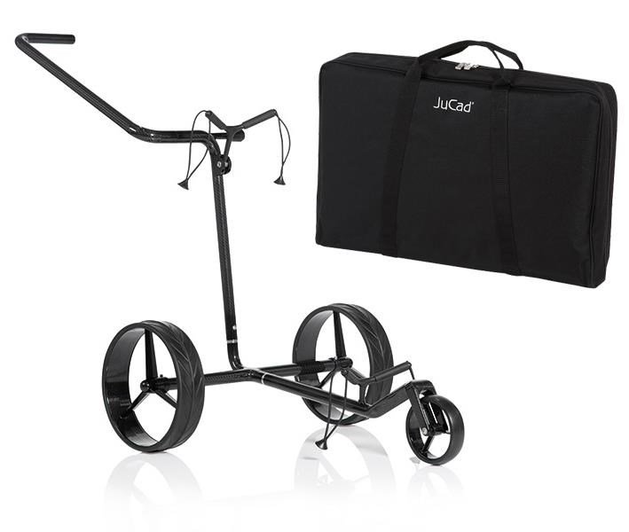JuCad Carbon Shine chariot manuel 3 roues, noir brillant + sac de transport JTT