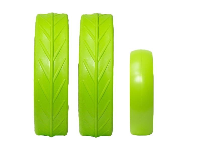 JuCad tires - 2 roues arrière, 1 roue avant, vert