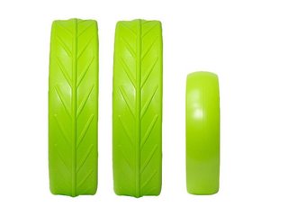 JuCad tires - 2 roues arrière, 1 roue avant, vert