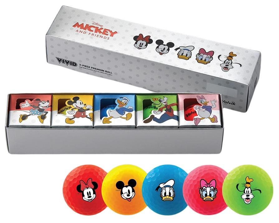 Volvik VIVID DISNEY MICKEY and friends balles de golf, mix de couleurs