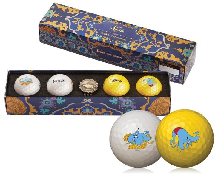 Volvik SOLICE DISNEY ALADDIN balles de golf pack (4 balles + marqueur de balle), mix de couleurs