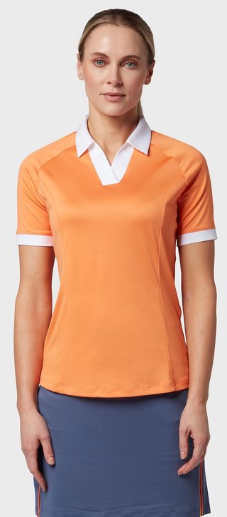 Callaway V-Placket Colorblock polo femme, nectarine