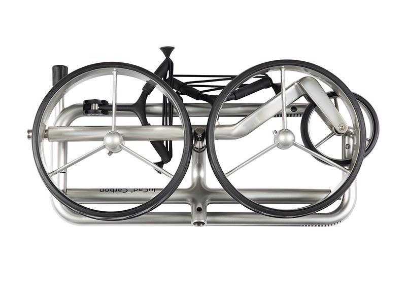 JuCad Carbon chariot manuel, argent/noir + sac de transport JTT