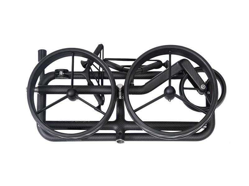 JuCad Carbon Shadow chariot manuel 3 roues, noir mat + sac de transport JTT