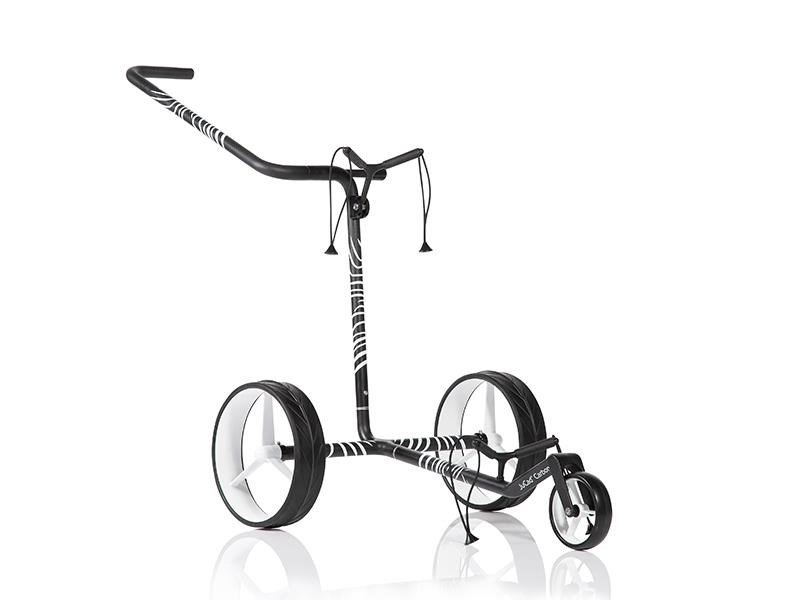 JuCad Carbon Zebra chariot manuel, finition mate blanc/noir en design 3K + sac de transport JTT