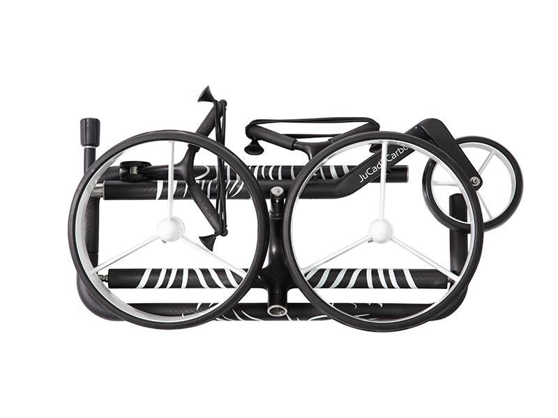JuCad Carbon Zebra chariot manuel, finition mate blanc/noir en design 3K + sac de transport JTT