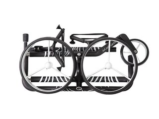 JuCad Carbon Zebra chariot manuel, finition mate blanc/noir en design 3K + sac de transport JTT