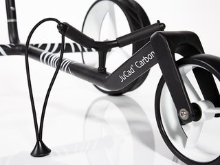 JuCad Carbon Zebra chariot manuel, finition mate blanc/noir en design 3K + sac de transport JTT
