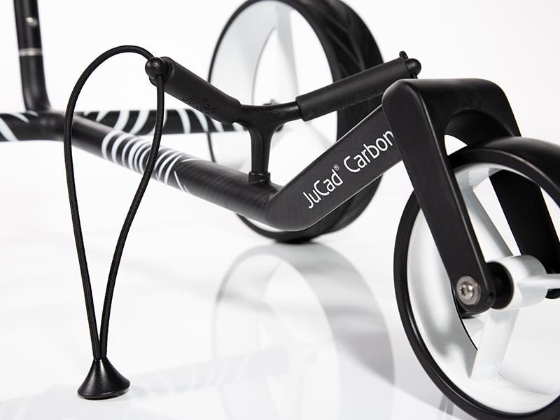 JuCad Carbon Zebra chariot manuel, finition mate blanc/noir en design 3K + sac de transport JTT