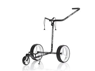 JuCad Carbon Zebra chariot manuel, finition mate blanc/noir en design 3K + sac de transport JTT