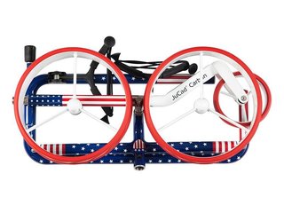 JuCad Carbon USA chariot manuel + sac de transport JTT, bleu/rouge
