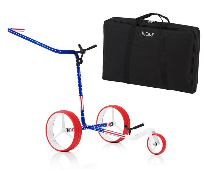JuCad Carbon USA chariot manuel + sac de transport JTT, bleu/rouge