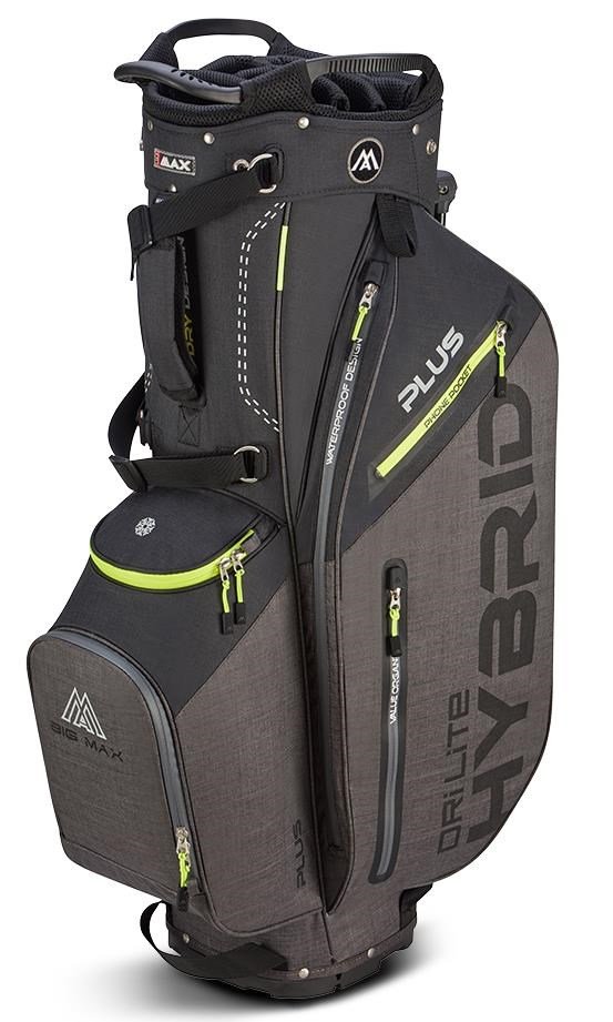 Big Max Dri Lite Hybrid Plus sac de golf, noir/gris tempête/citron vert