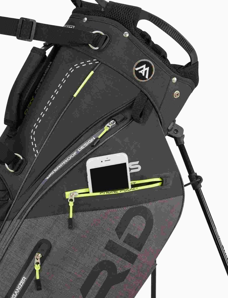 Big Max Dri Lite Hybrid Plus sac de golf, noir/gris tempête/citron vert