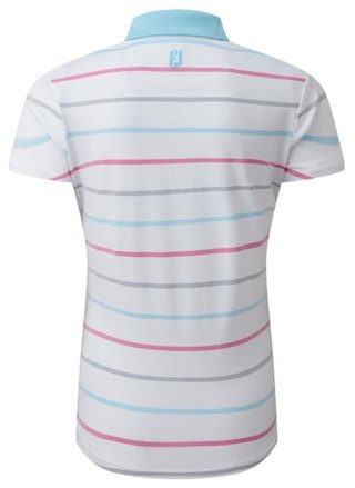 FootJoy Birdseye Stripe Smooth Jacquard polo femme, blanc/bleu