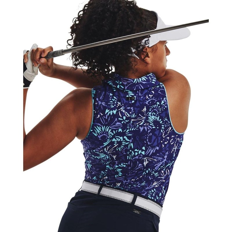Under Armour Iso-Chill Sleeveless polo femme, sonar blue