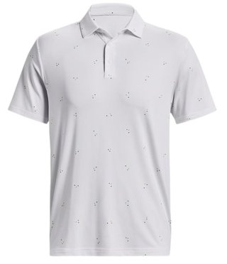 Under Armour Playoff 3.0 Printed polo homme, blanc/bleu statique