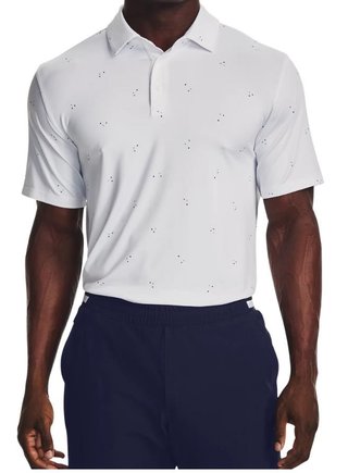 Under Armour Playoff 3.0 Printed polo homme, blanc/bleu statique
