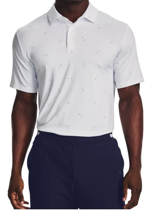 Under Armour Playoff 3.0 Printed polo homme, blanc/bleu statique