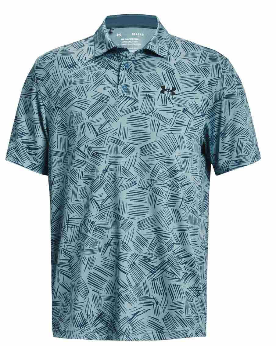 Under Armour Playoff 3.0 Printed polo homme, still water/static blue
