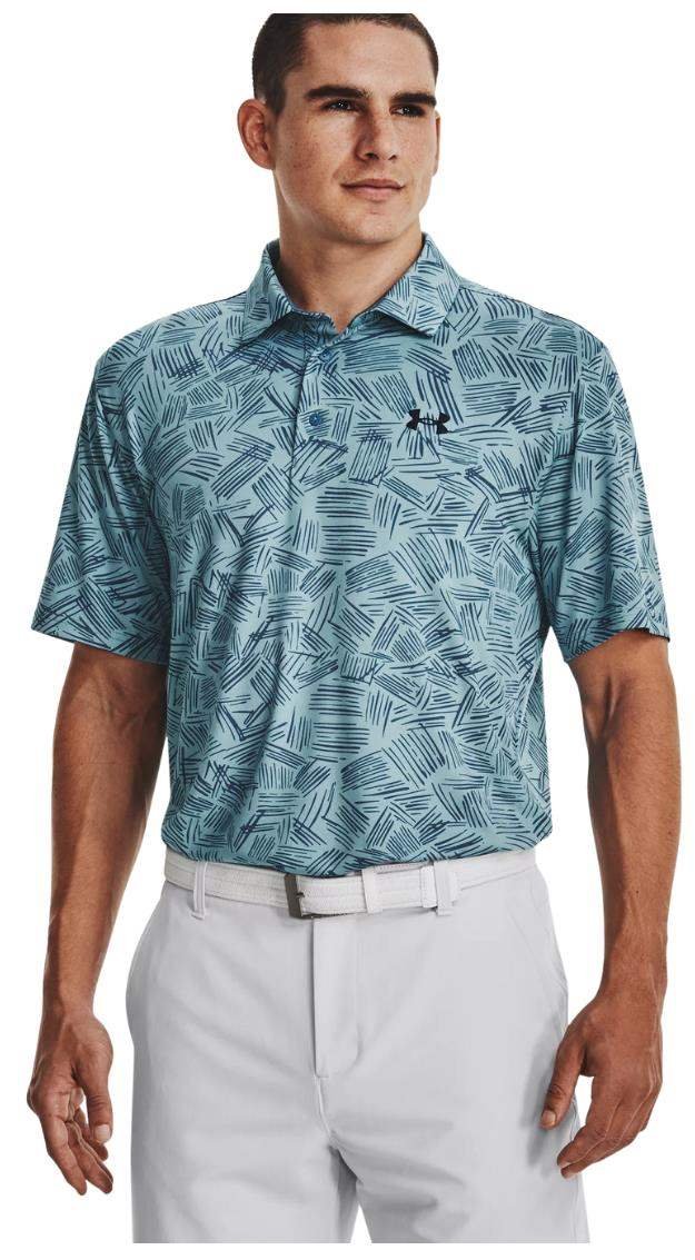 Under Armour Playoff 3.0 Printed polo homme, still water/static blue