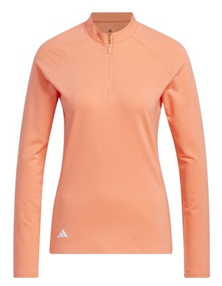 Adidas Solid Quarter Zip Long Sleeve sweat femme manches longues, coral fusion