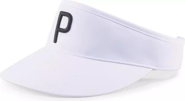 Puma P Visor Adj visière universelle 2023, blanc brillant/noir