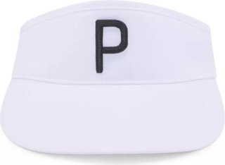 Puma P Visor Adj visière universelle 2023, blanc brillant/noir