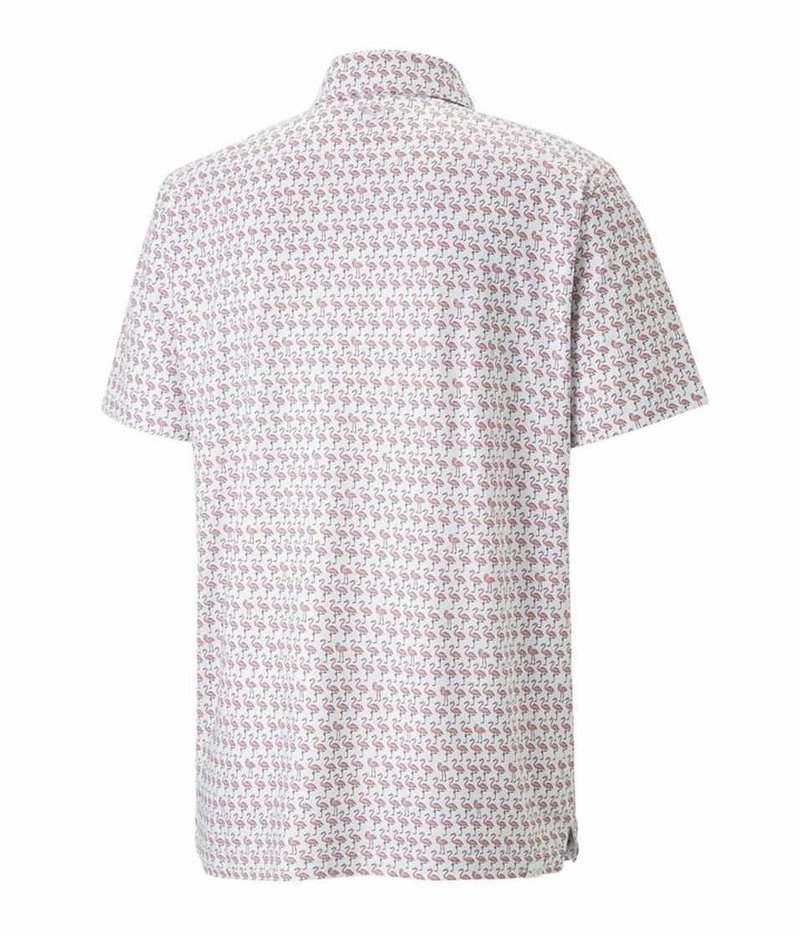 Puma Mattr Flamingo polo homme, bright white/flamingo pink