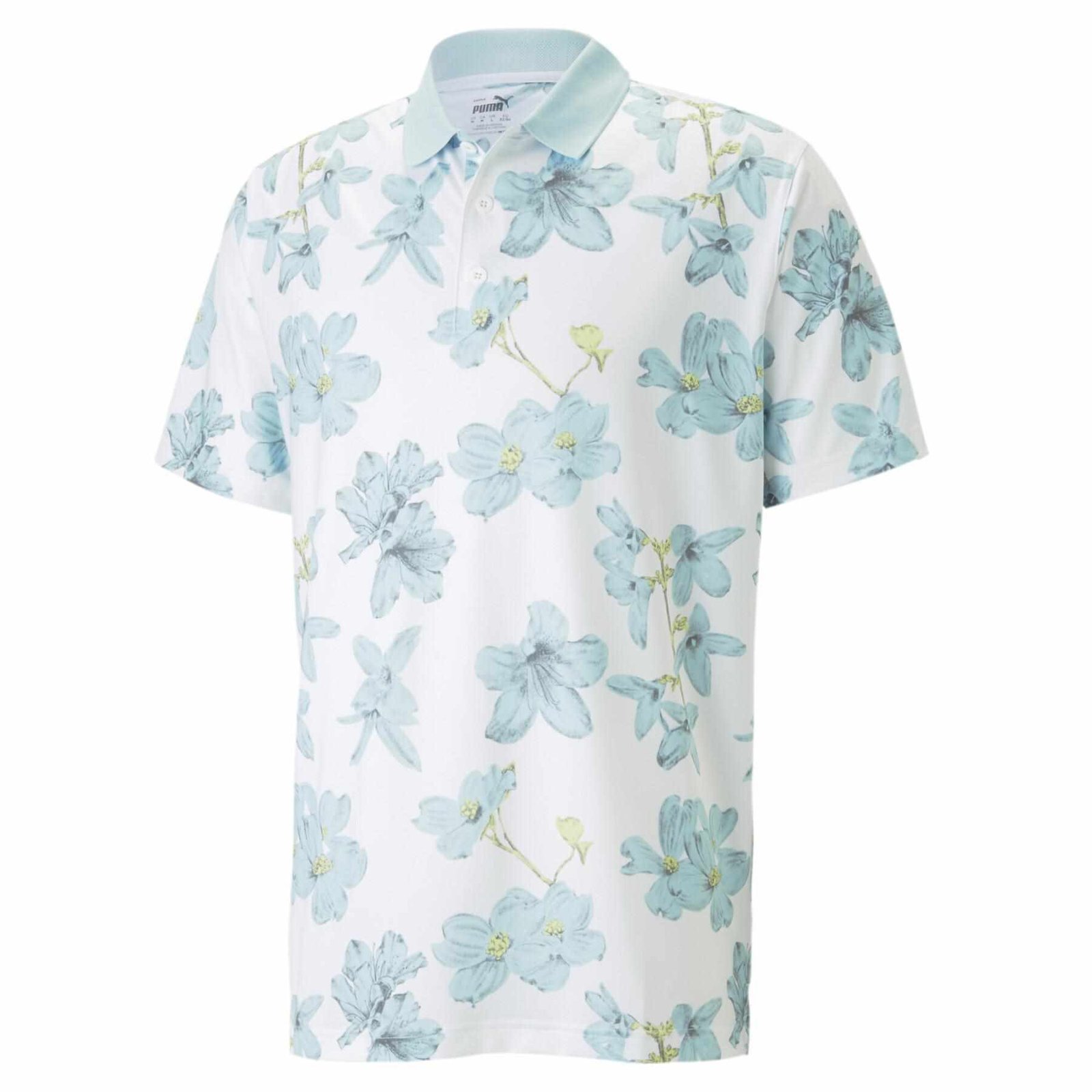 Puma Mattr Verdant polo homme, bright white/tropical aqua