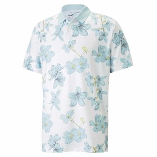 Puma Mattr Verdant polo homme, bright white/tropical aqua