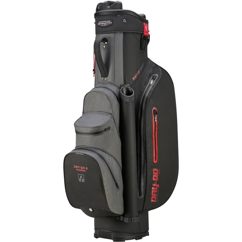 Bennington Dry QO 9 cart bag imperméable, noir/gris canon/rouge