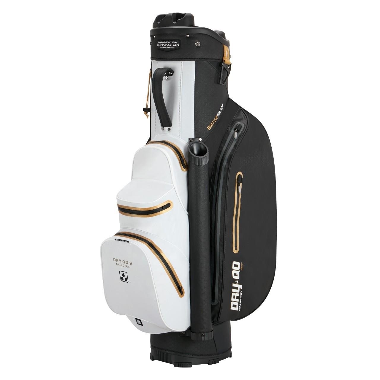 Bennington Dry QO 9 cart bag imperméable, noir/blanc/or