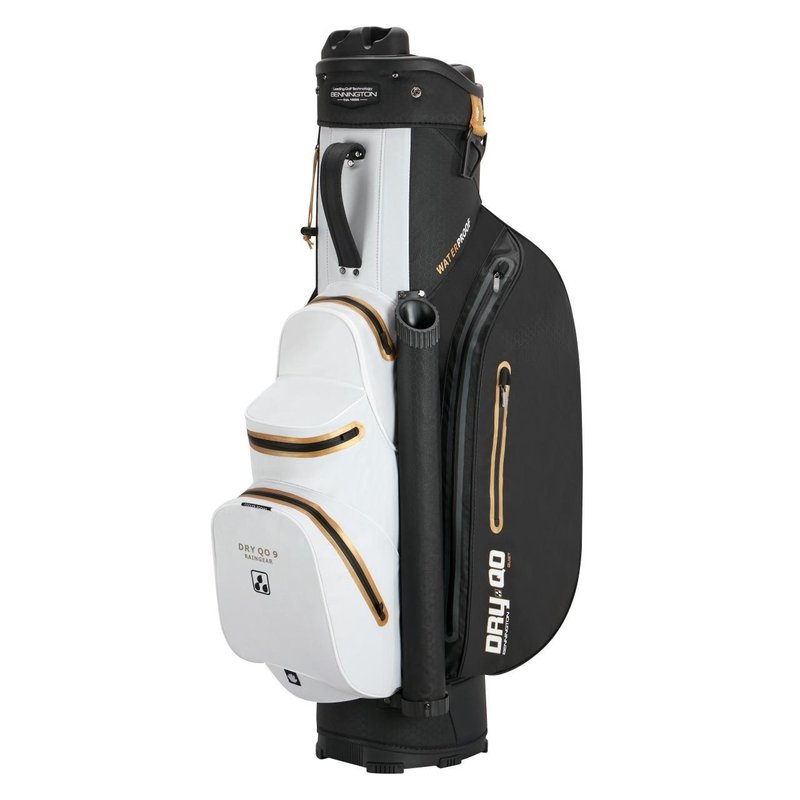 Bennington Dry QO 9 cart bag imperméable, noir/blanc/or