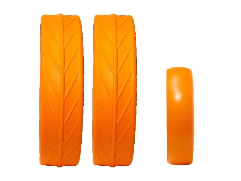 JuCad tires - 2 roues arrière, 1 roue avant, orange