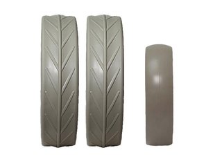 JuCad tires - 2 roues arrière, 1 roue avant, gris