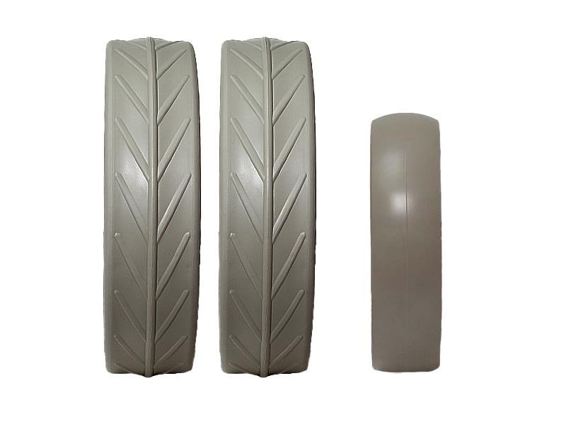 JuCad tires - 2 roues arrière, 1 roue avant, gris