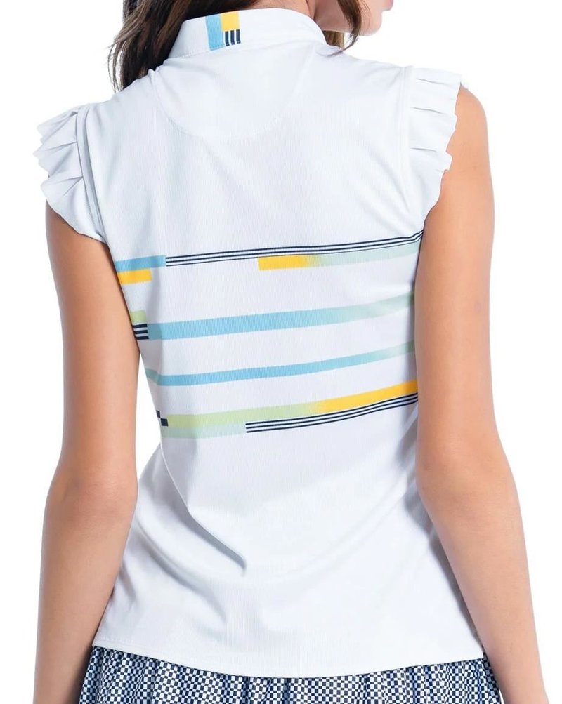 Lucky in Love Finish Line polo sans manches femme, blanc