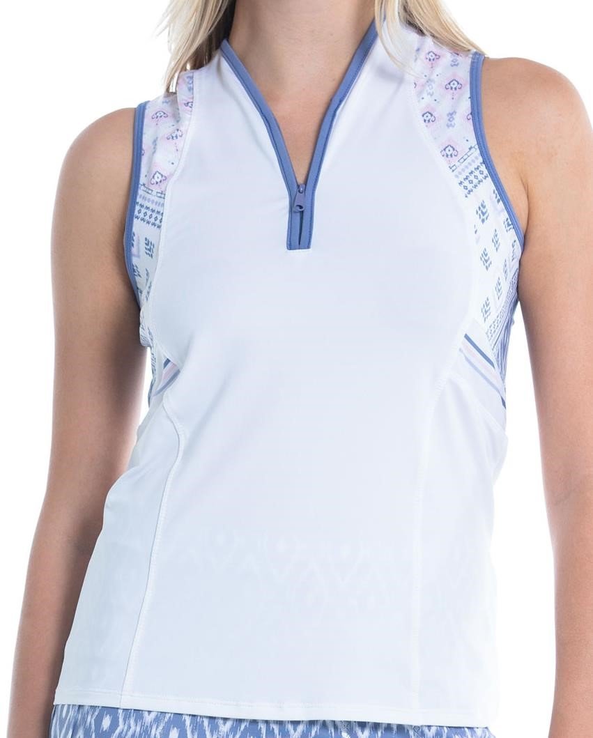Lucky in Love All In Ikat top sans manches femme, blanc