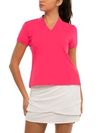 Lucky in Love Chi Chi Short Sleeve polo femme, melon