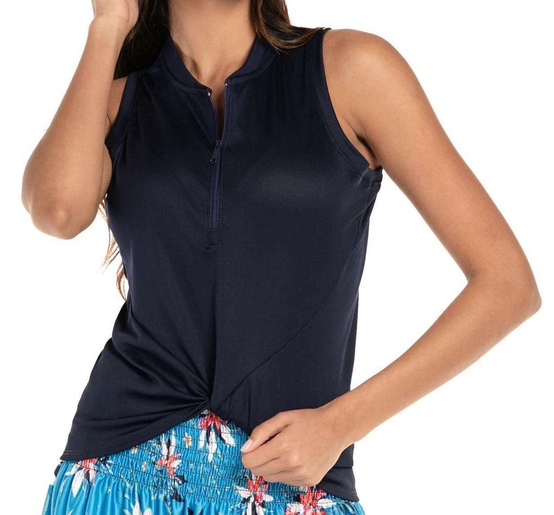 Lucky in Love Twist It Up polo sans manches femme, midnight
