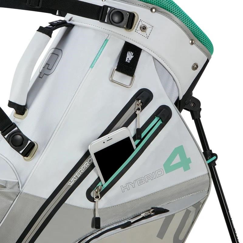 Big Max AQUA Hybrid 4 stand bag, blanc/gris/menthe