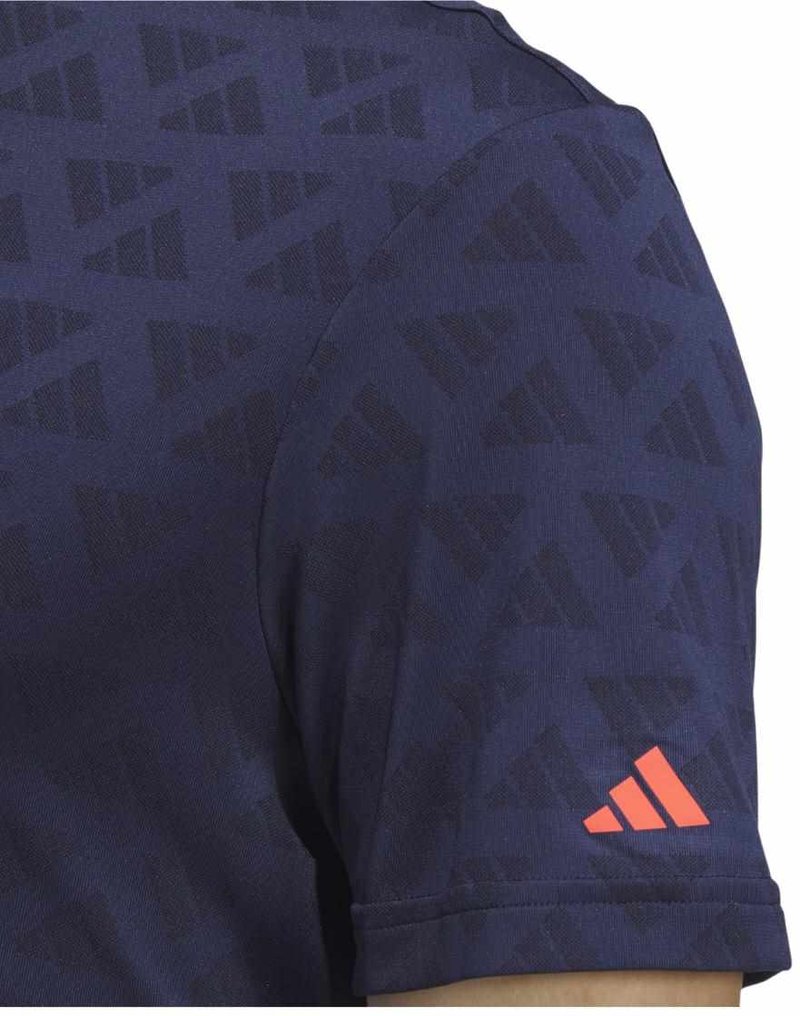 Adidas Adi Jacquard Mock polo homme, black/collegiate navy