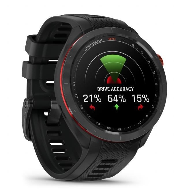 Garmin Approach S70 47 mm montre GPS, lunette céramique noire/bracelet silicone noir