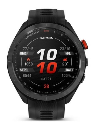 Garmin Approach S70 47 mm montre GPS, lunette céramique noire/bracelet silicone noir
