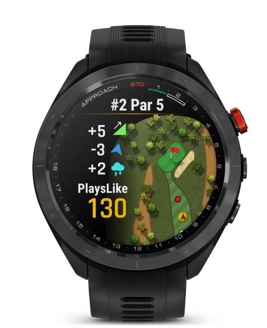 Garmin Approach S70 47 mm montre GPS, lunette céramique noire/bracelet silicone noir